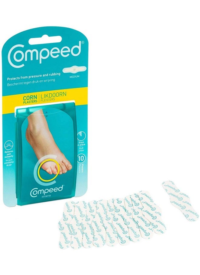 Compeed - Corn Bandage For Foot Finger Pressure N Rubbing Protection, Foot Corn Remover Bandages, Pack Of 10 Pc, Medium Size - Image 1
