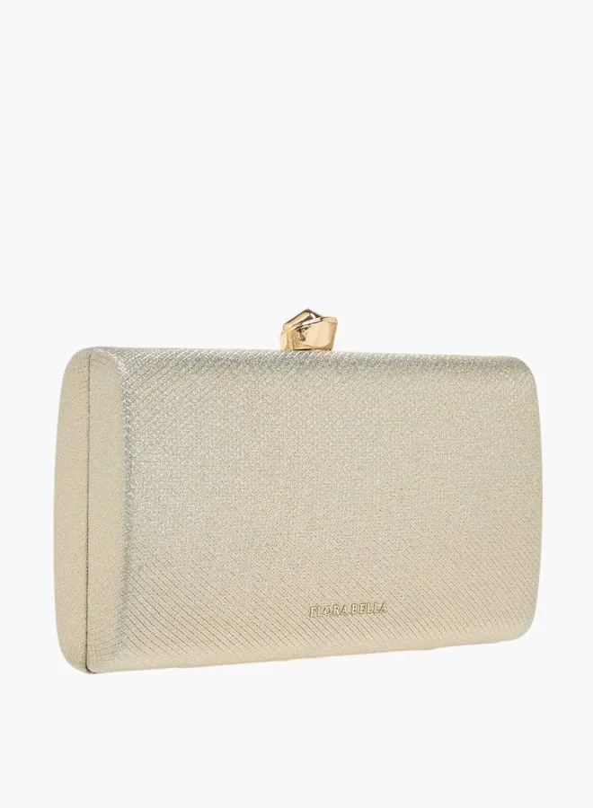 Flora Bella By Shoexpress Women's Textured Clutch with Twist Lock Closure