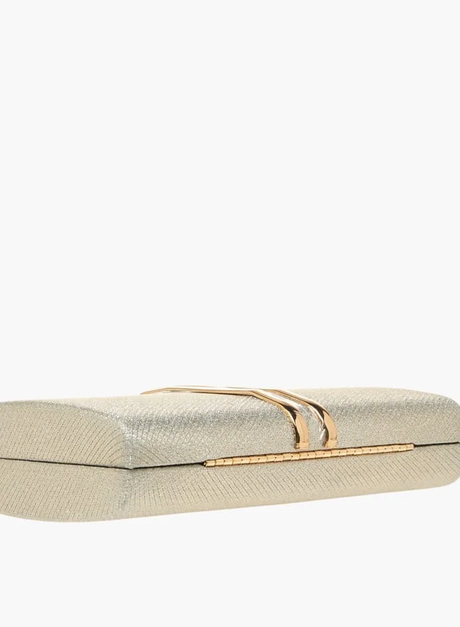Flora Bella By Shoexpress Women's Textured Clutch with Twist Lock Closure