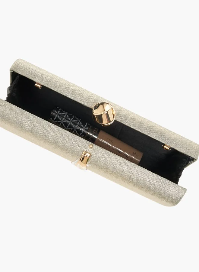 Flora Bella By Shoexpress Women's Textured Clutch with Twist Lock Closure