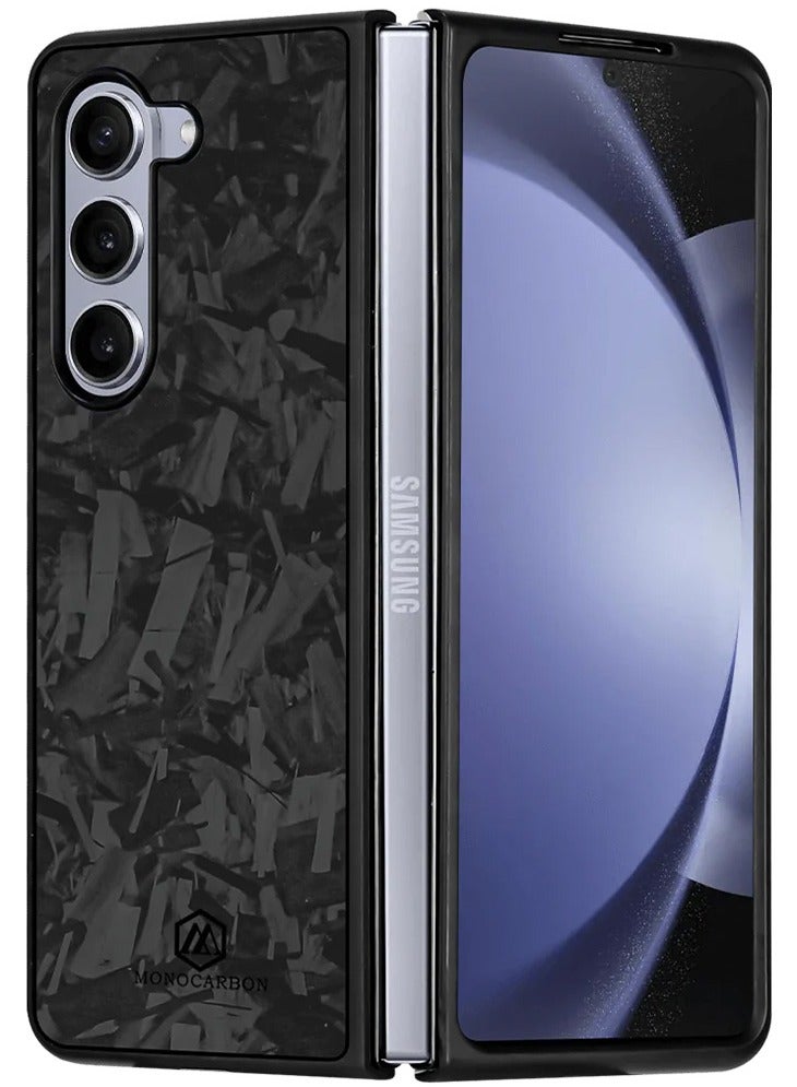 MONOCARBON Real Forged Carbon Fiber for Samsung Galaxy Z Fold 5 Case Cover [MagSafe Compatible] Military Grade - Matte Black