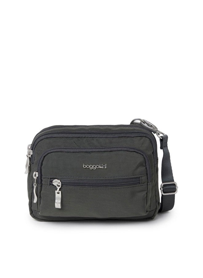 Baggallini unisex adult Triple Zip Bagg Convertible Cross Body, Charcoal, One Size US - Image 1