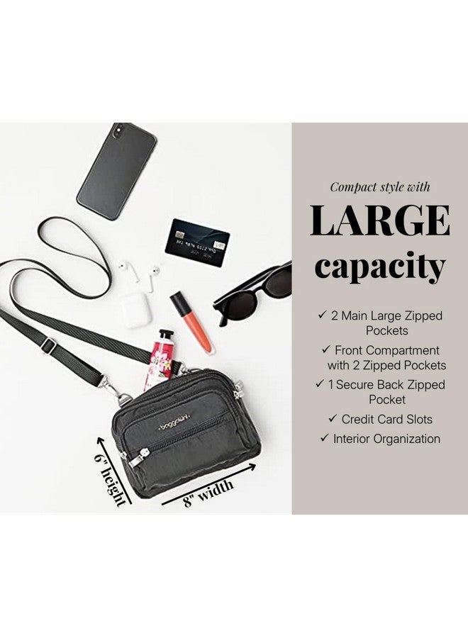 Baggallini unisex adult Triple Zip Bagg Convertible Cross Body, Charcoal, One Size US - Image 4