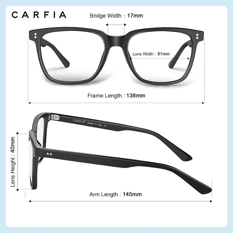 Blue Light Blocking Glasses - Square Eyeglasses Filter Blue Ray Computer Game Glasses CA5354 - Image 3