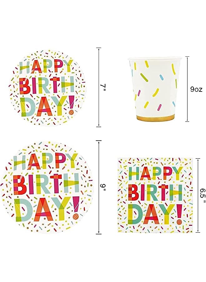 Raxoom Party Disposable Dinner Plates, Cups, Napkins, Straws, Knives, Forks, Spoons Set  96 Pieces - Image 3