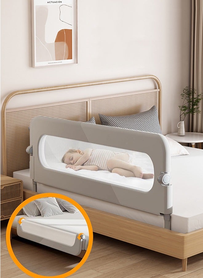 Bed Guard Rail for Toddlers -2M Lift Foldable Toddler Bed Rails for Kids,Safety Toddler Bed Rails with Reinforced Anchor Safety System,Bed Rail for Kids Fit,Bunk,Full Size,Queen,King,Twin