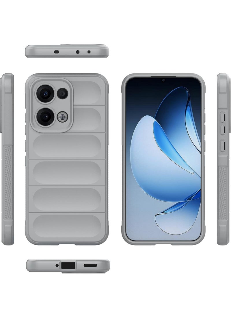 Generic Premium Protection Back Silicone Case Compatible with Oppo Reno 13 5G Magic Shield Shockproof Case with Camera Protection (Grey)  - Image 2