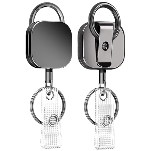 CartHome 2 Pcs Id Card Pulley, Id Card Holder, Black Id Pulley Office Car Suitable Office Work Conferences Security Events Exhibitions Shows Staff Identification - Image 1
