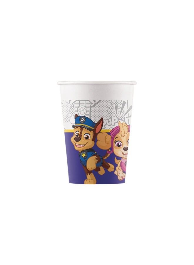 Ciao Paw Patrol Yelp for Action Compostable Paper Cups 200 ml Pack of 12 – Eco-Friendly Party Cups with Chase & Skye Design – Biodegradable Tableware for Kids Birthdays & Celebrations - Image 1