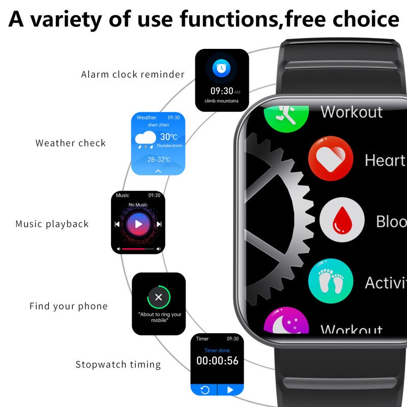 F21Pro Smart Watch Android Watch Men's Fitness Tracker SmartWatch Blood Pressure Oxygen Exercise Calories Blood Glucose Heart Rate Blood Pressure Monitoring Exercise Bracelet - Image 5