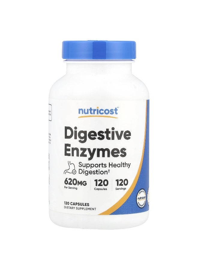 Nutricost, Digestive Enzymes, 620 mg, 120 Capsules - Image 1