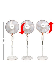 Flexy 16 inch Pedestal Stand Fan, 5 Blades, Oscillation, Adjustable In Height, 3 Speed, White, Energy-Saving  - Image 5