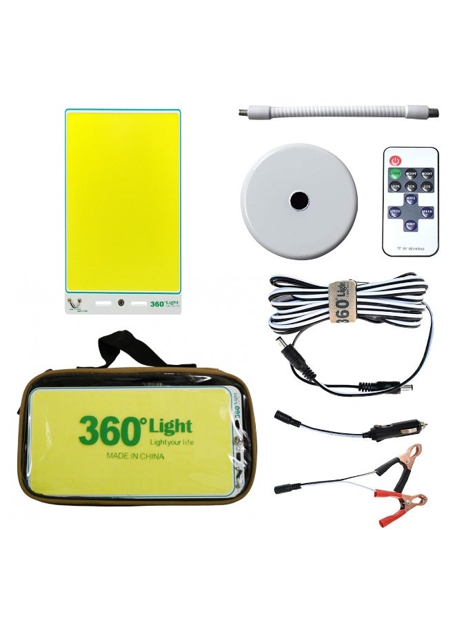 360 ديجري لايت مصباح عمل LED COB 300 واط 360 درجة مع قاعدة مغناطيسية، حامل مرن، جهاز تحكم عن بعد RF، كابل 5 أمتار، بطارية سيارة 12 فولت وطاقة ولاعة سجائر، مصباح طوارئ فائق السطوع للتخييم، المرآب، الأماكن الخارجية، إصلاح السيارات، مجموعة إضاءة متعددة الأغراض - Image 4