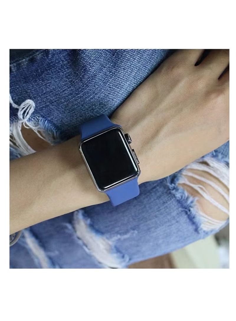 Zaboon Apple Watch Band 42mm 44mm 45mm Silicone Sport Strap by A ZONE - blue - Image 2