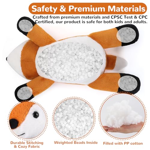 gnomantic Fox Weighted Stuffed Animals 22 Inch 45 Pounds Weighted Plushies Fox Big Plush Stuffed Animals Pillow Cute Plush Toys Gifts for Kids Adults - Image 5