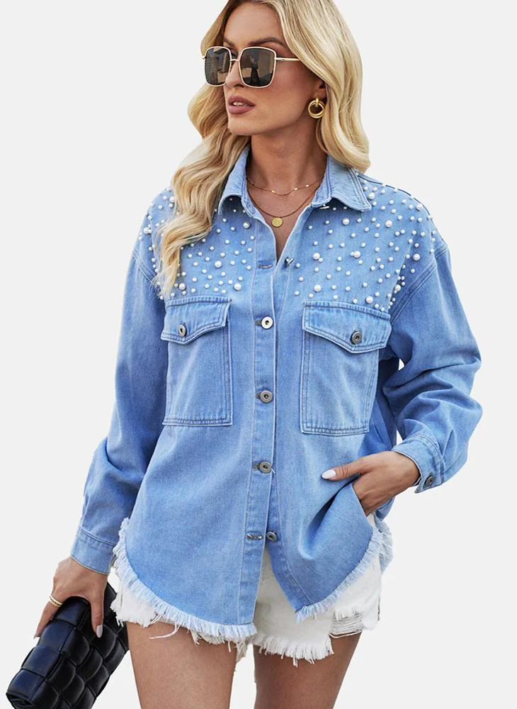 يونيكي Blue Printed Regular Fit Shirt
