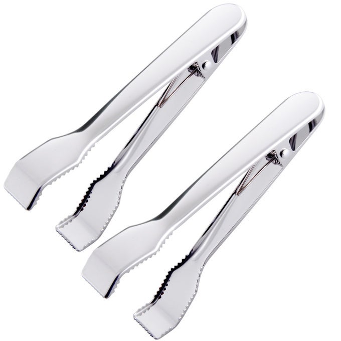 ICE TONGS FOR ICE BUCKET 634 INCH SET OF 2 PREMIUM 188 STAINLESS STEEL ICE TONGS WITH TEETH FOR ICE SUGAR CUBES TEA PARTY COFFEE BAR FOOD SERVING