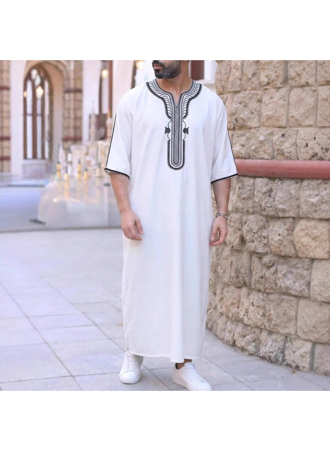 عباية - ثوب عربي رجالي - مشمشي - ملابس تقليدية، ملابس إسلامية، عباءة دبي، قفطان، جبة - Image 3