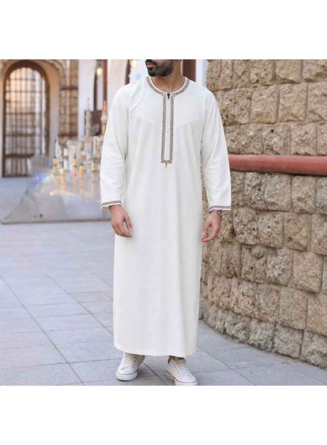 عباية - ثوب عربي رجالي - مشمشي - ملابس تقليدية، ملابس إسلامية، عباءة دبي، قفطان، جبة - Image 2