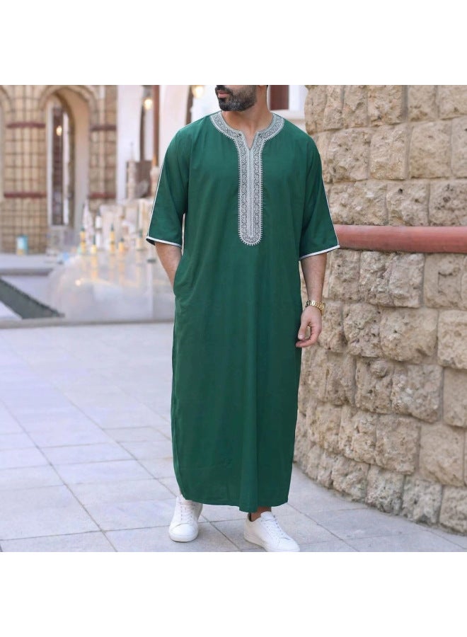 عباية - ثوب عربي رجالي - مشمشي - ملابس تقليدية، ملابس إسلامية، عباءة دبي، قفطان، جبة - Image 5