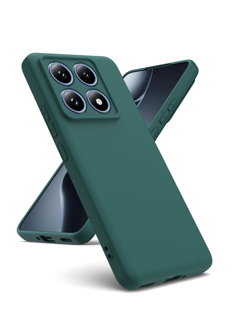 ELTRAZONE Xiaomi 14T Pro 5G Case Cover - Soft Silicone, Inner Microfiber Lining, Shockproof, Camera Protection Green - Image 1