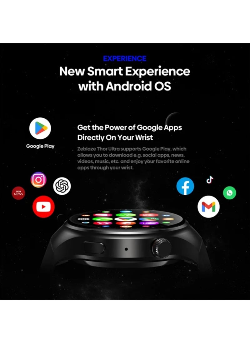 Zeblaze - Zeblaze Thor Ultra Android Smart Watch AMOLED Screen 4G Independent Network Built-in GPS 16GB Storage Google Play Android 8.1 - Image 1