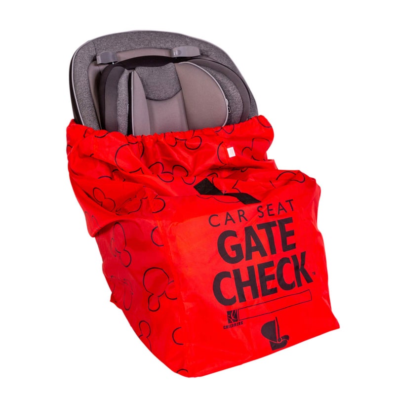 JL Childress JL Childress Disney Baby Gate Check Bag for Car Seats Travel Bag for Airplane Fits All Baby Infant Car Seats Airport Accessories for Gate Check Flying Essentials Mickey Mouse Red