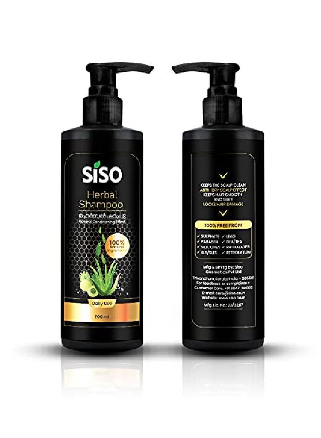 Siso Herbal Shampoo with l Conditioning Effect 400ml (200ml x 2) | 100% l Ingredients No Parabens Sulphates Silicones Phthalates & SLS;SLES - Image 1