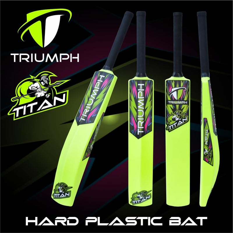 BABBLER Triumph Titan Lime Green Plastic Cricket Bat Full Size, Plastic Bat for Tennis Balls & Wind Balls, Plastic Bat for 15 + Years - Image 3