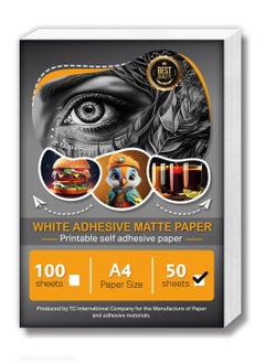 Generic A4 Matte Self Adhesive Paper for Posters, Pictures, Stickers and Kids Office Supplies 50 Sheets Pack  - Image 1