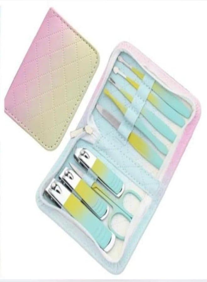 CLICKSWIFT مجموعة العناية بالأظافر Clickswift® Basics تتضمن مقص أظافر، مقص أظافر من الفولاذ المقاوم للصدأ، إبرة لعلاج حب الشباب، أداة لإزالة الرؤوس السوداء، حقيبة سفر جلدية، مجموعة العناية بالأظافر للنساء والرجال - 9 قطع (متعددة الألوان) - Image 2