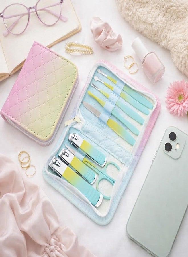 CLICKSWIFT مجموعة العناية بالأظافر Clickswift® Basics تتضمن مقص أظافر، مقص أظافر من الفولاذ المقاوم للصدأ، إبرة لعلاج حب الشباب، أداة لإزالة الرؤوس السوداء، حقيبة سفر جلدية، مجموعة العناية بالأظافر للنساء والرجال - 9 قطع (متعددة الألوان) - Image 4