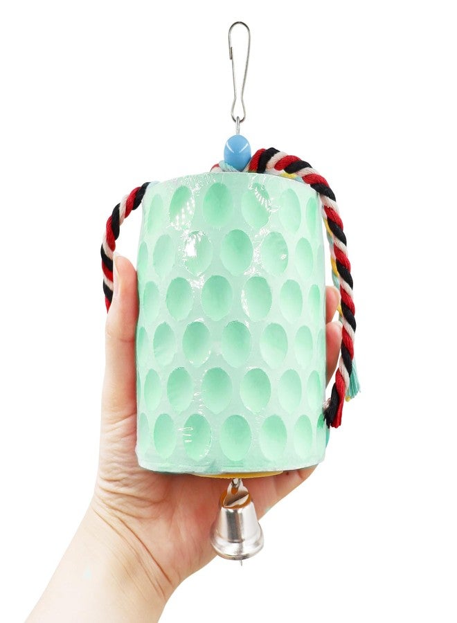 Oooct Extra Large Bird Chewing Toy, Parrot Beak Grinding Calcium Stone with Bells, Bird Cage Accessories, Cage Toys for Cockatiel Parakeet Parrot Budgies Rat Hamster Chinchilla Rabbit Bunny Green - Image 5