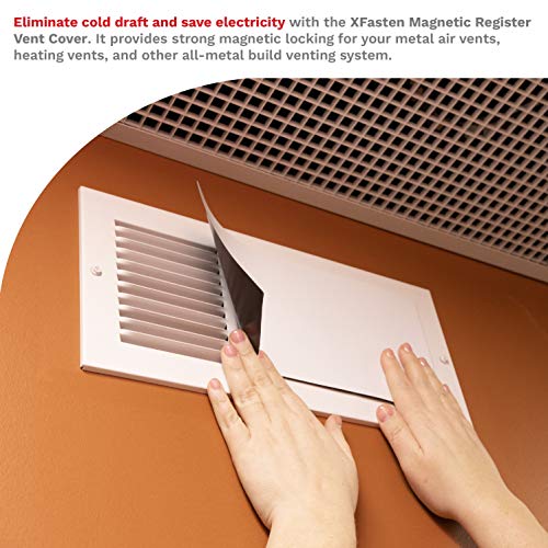 XFasten Magnetic Vent Cover 5.5 inch x 12 inch (5-Pack) Register Covers for Ceiling, Floor & Sidewall Vents, Strong Air Vent Blocker for RV & Home HVAC Systems - Image 4