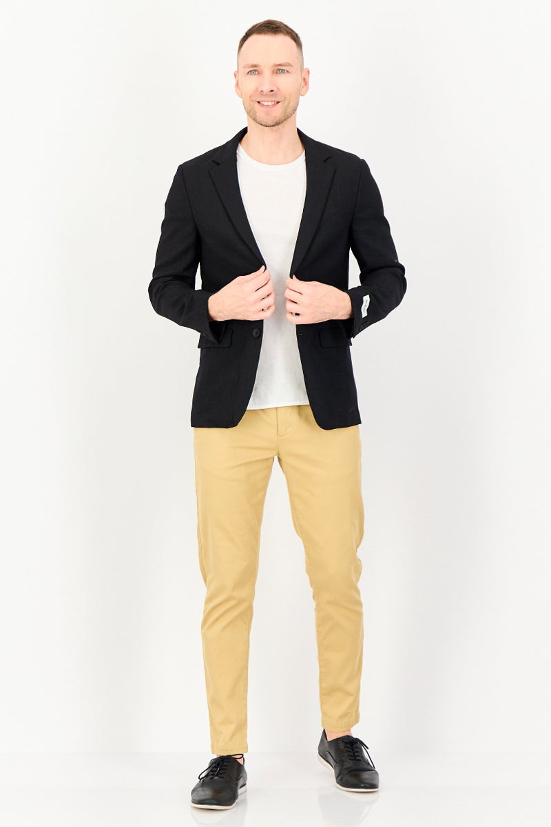 SELECTED Men Regular Fit Solid Long Sleeve Semi-Formal Blazer, Black - Image 2