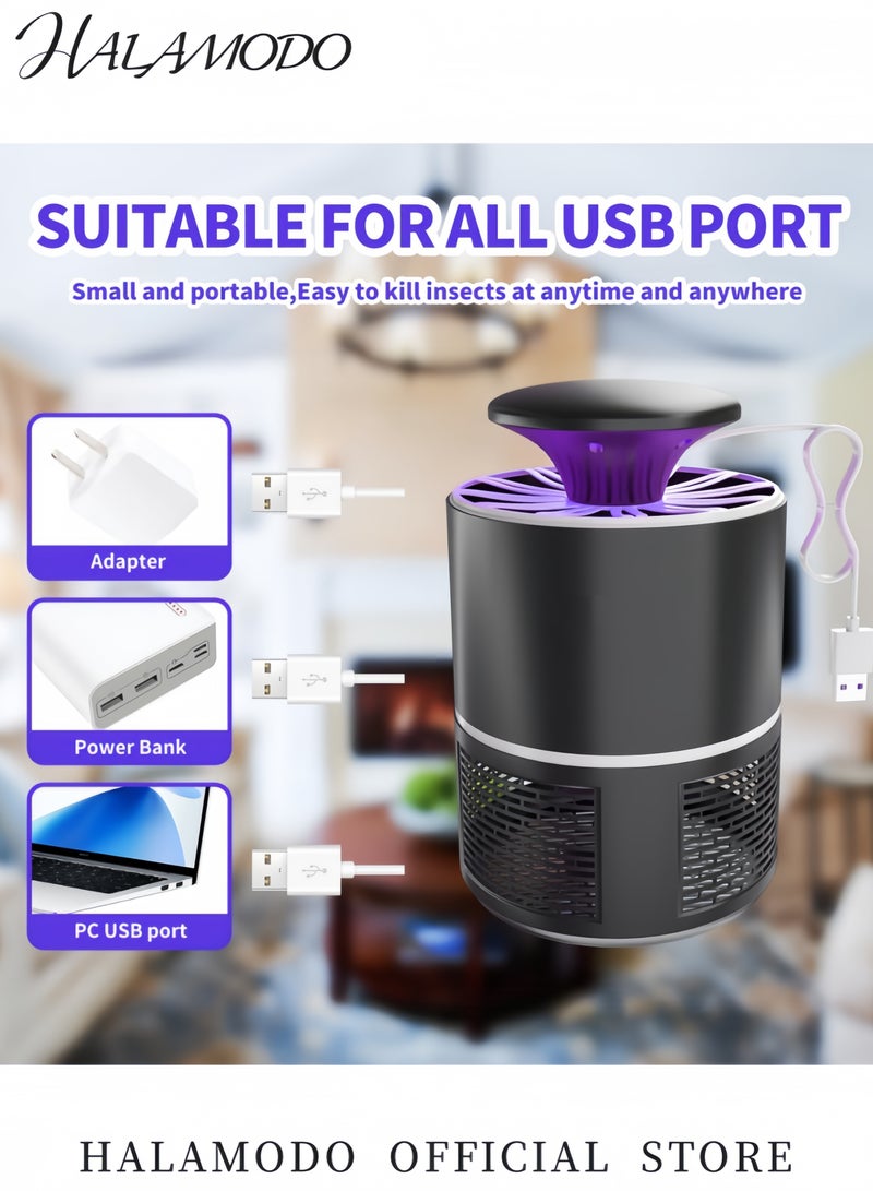 HALAMODO LED USB Powered Mosquito Killer Lamp Black/Grey 19.9x13.3x9.2centimeter - Image 5