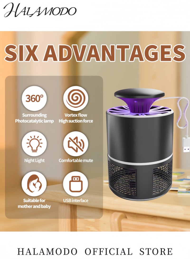 HALAMODO LED USB Powered Mosquito Killer Lamp Black/Grey 19.9x13.3x9.2centimeter - Image 2
