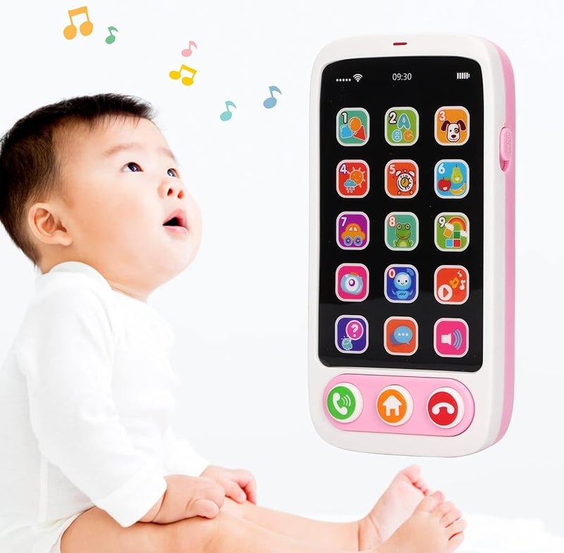 Kids Learning Mobile Phone Toy Early Education Music with Real Buttons Colorful Display Blue - Image 5