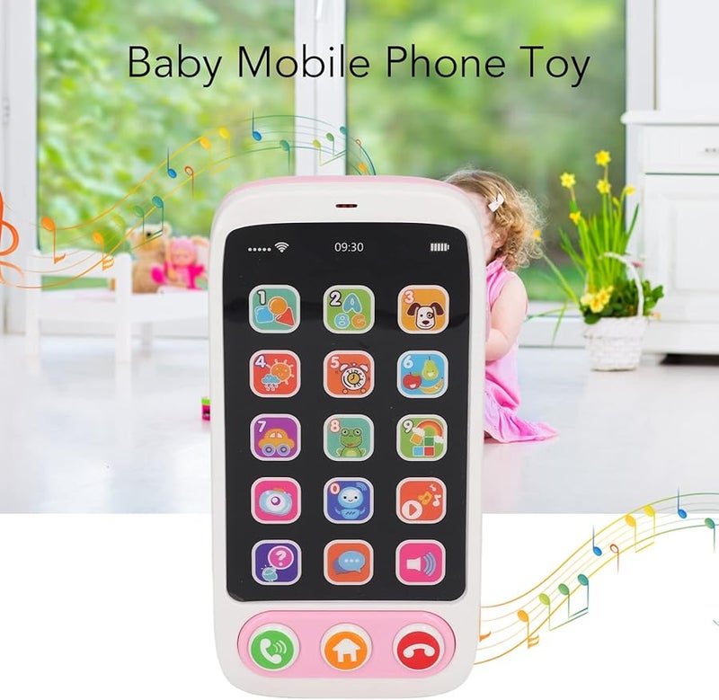 Kids Learning Mobile Phone Toy Early Education Music with Real Buttons Colorful Display Blue - Image 3