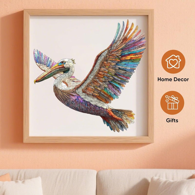 Mys Aurora Wooden Puzzles for Adults Cormorant Bird Jigsaw Puzzles,300 Pieces 5MM Thick, Unique Shaped Cormorant Bird Puzzle Family Game Gift for Adults and Kids, 15.6 x 15.4 Inch - Image 5