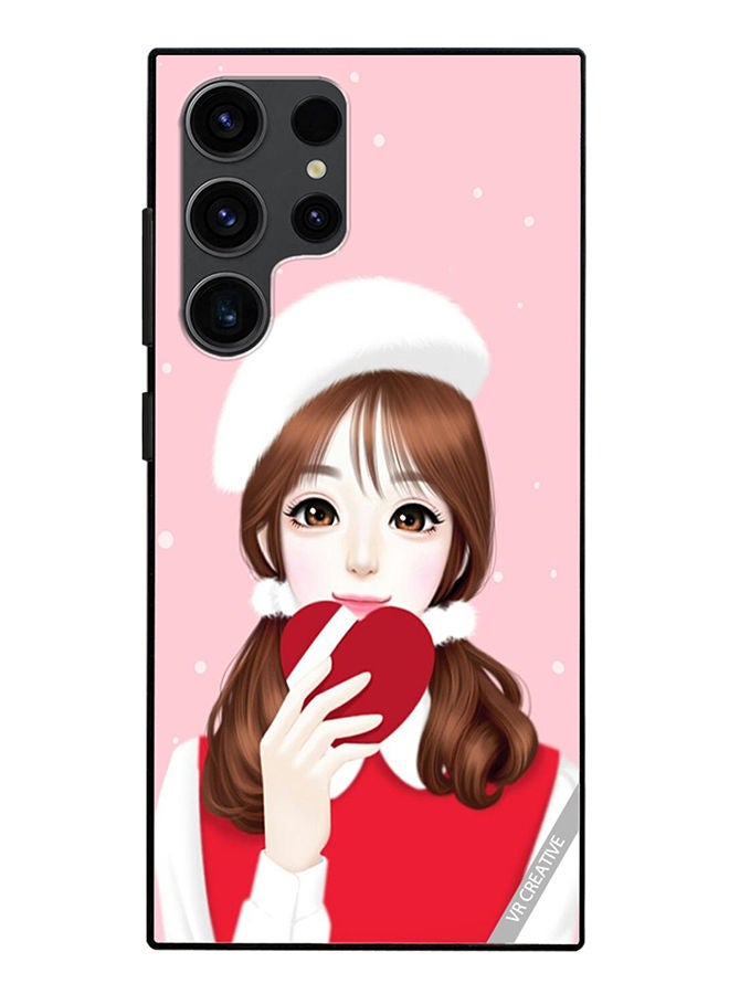 VR CREATIVE Protective Case Cover For Samsung Galaxy S23 Ultra 5G Girl Holding Heart Design Multicolour - Image 1