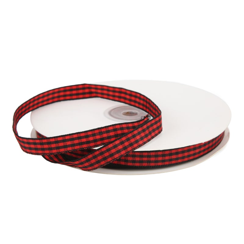 100yd Red Black Plaid Ribbon Lattice Design Smoother Texture Plaid Ribbon Wired for Gift Wrapping Party Decor Weddings - Image 5