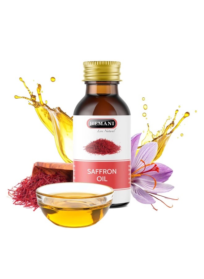 Hemani Saffron Oil 30ml | 100% Pure Oil for Skin Brightening, Hair Nourishment, Anti-Aging & Aromatherapy - Image 1