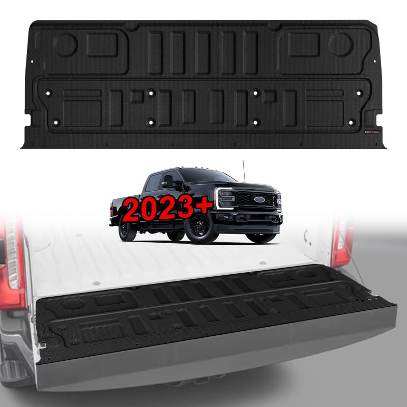 TripleAliners حصيرة شاحنة TripleAliners متوافقة مع فورد سوبر ديوتي F250/F350/F450 من 2023-2026، حصيرة باب خلفي مخصصة تناسب جميع الأحوال الجوية، غير متوافقة مع الخطوة الاختيارية للباب الخلفي - Image 1