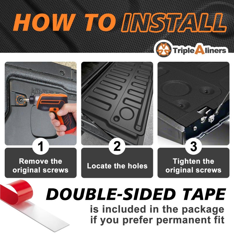 TripleAliners حصيرة شاحنة TripleAliners متوافقة مع فورد سوبر ديوتي F250/F350/F450 من 2023-2026، حصيرة باب خلفي مخصصة تناسب جميع الأحوال الجوية، غير متوافقة مع الخطوة الاختيارية للباب الخلفي - Image 4
