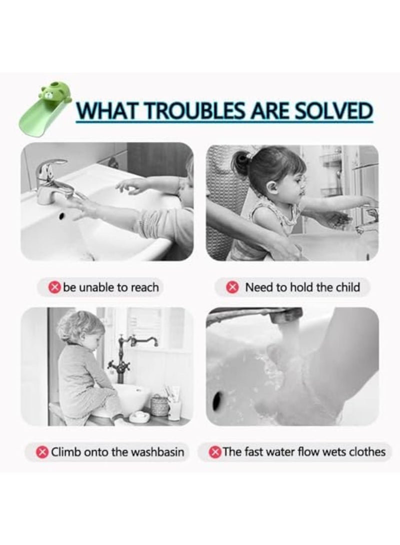 SYOSI Kids Hand Washing Faucet Extension, Green Temperature Sensitive Faucet Extender - Easy Install Sink Extension for Toddlers Hand Washing, Ideal for Bathroom and Kitchen Sinks - Image 2