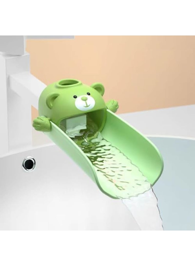 SYOSI Kids Hand Washing Faucet Extension, Green Temperature Sensitive Faucet Extender - Easy Install Sink Extension for Toddlers Hand Washing, Ideal for Bathroom and Kitchen Sinks - Image 1