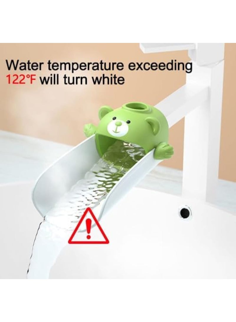 SYOSI Kids Hand Washing Faucet Extension, Green Temperature Sensitive Faucet Extender - Easy Install Sink Extension for Toddlers Hand Washing, Ideal for Bathroom and Kitchen Sinks - Image 3