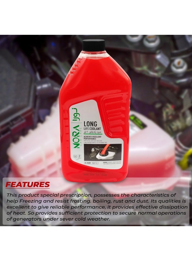 NORA Long Life Coolant N-260R 1 Liter - Premium Red Formula, Ready-to-Use (Pre-Mixed) Anti-Freeze & Anti-Boil for Car/Vehicle Engine Radiator, Providing Excellent Cooling Performance, Rust, Scale, and Corrosion Protection - Image 3