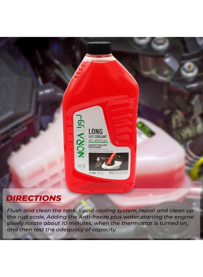 NORA Long Life Coolant N-260R 1 Liter - Premium Red Formula, Ready-to-Use (Pre-Mixed) Anti-Freeze & Anti-Boil for Car/Vehicle Engine Radiator, Providing Excellent Cooling Performance, Rust, Scale, and Corrosion Protection - Image 5